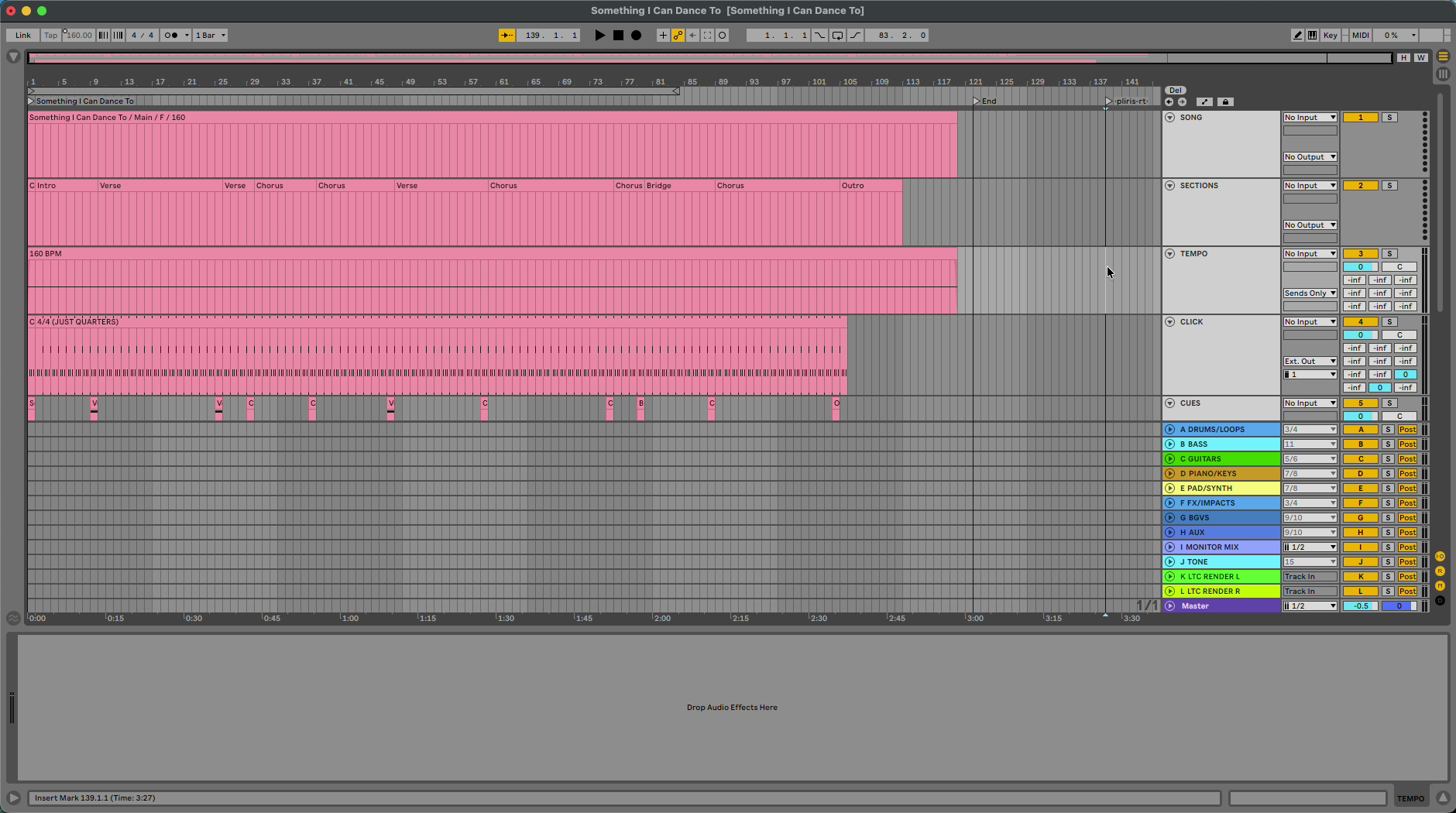 A song exported from Pliris, open in Ableton Live.