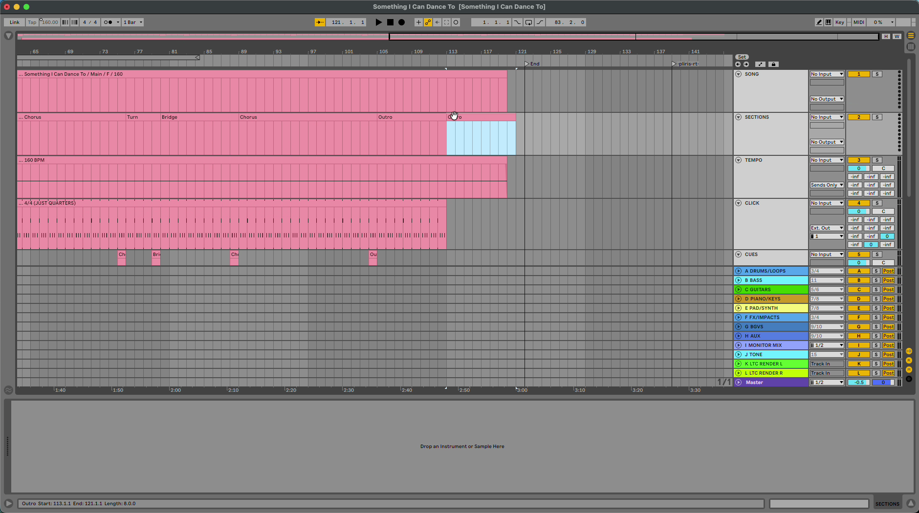A new Ending section added after the outro.