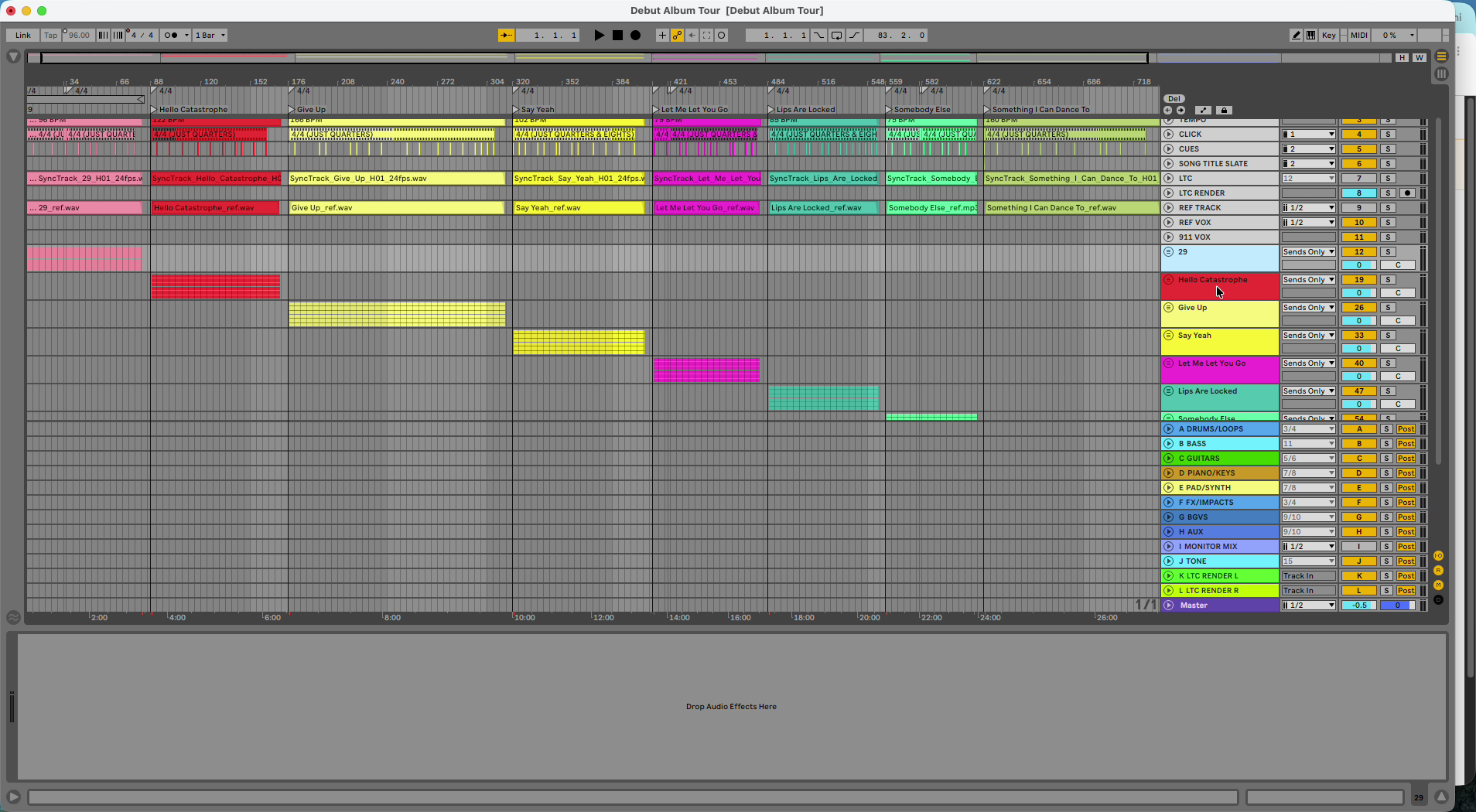 The exported set in Ableton Live.