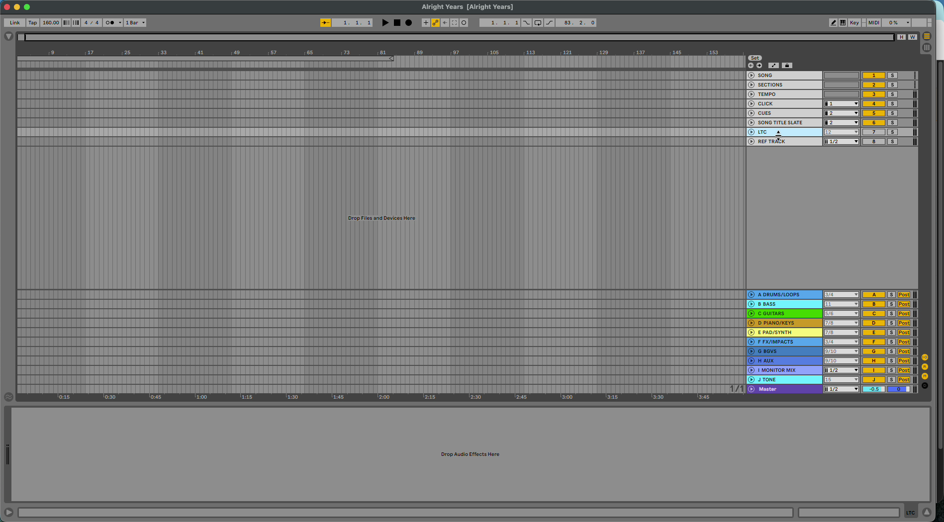 A custom template in Ableton Live.