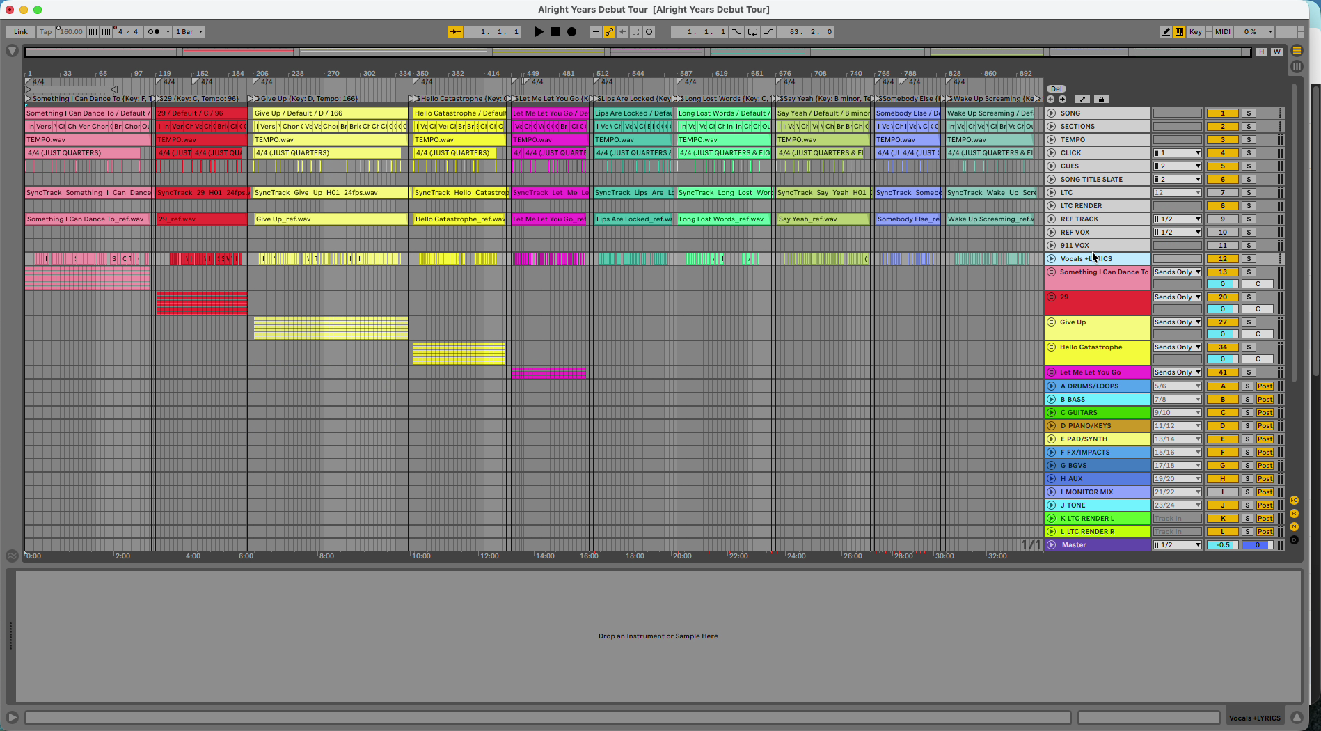 The Live set in Ableton.