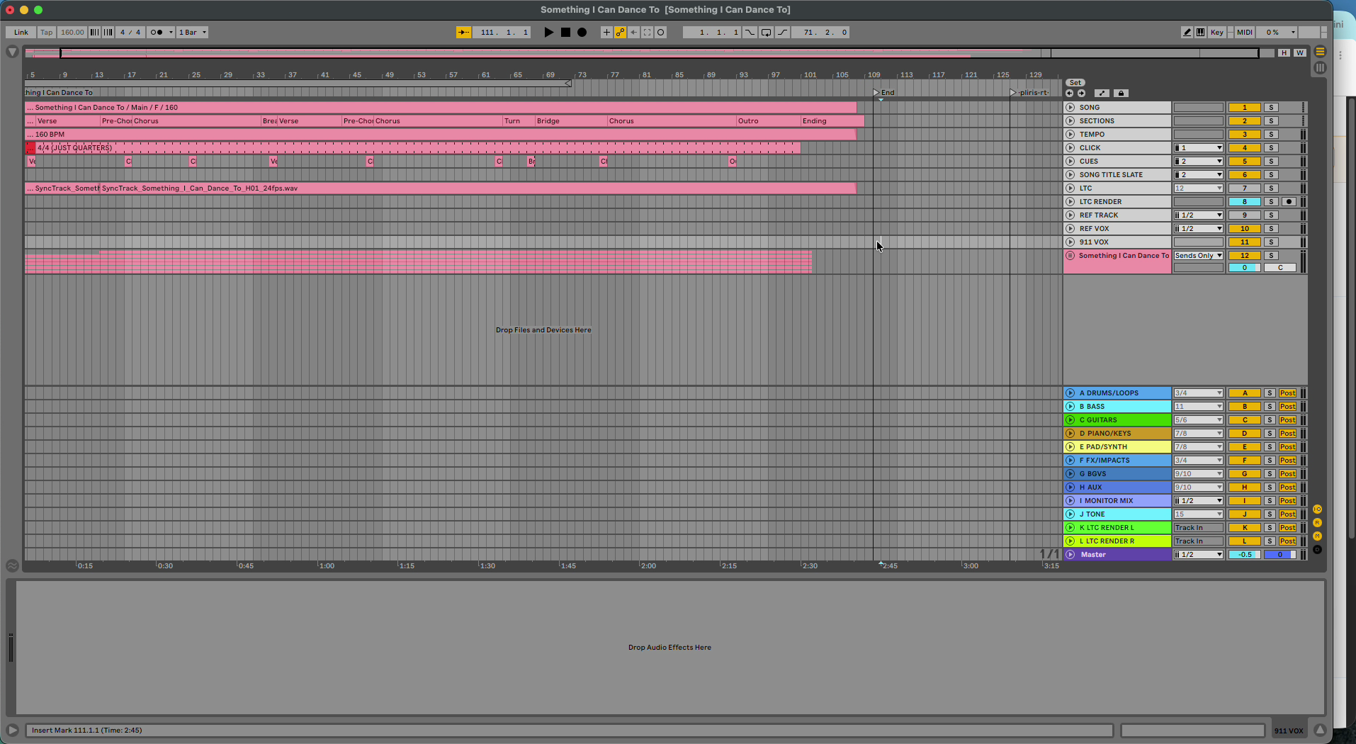 A song edited in Ableton Live.