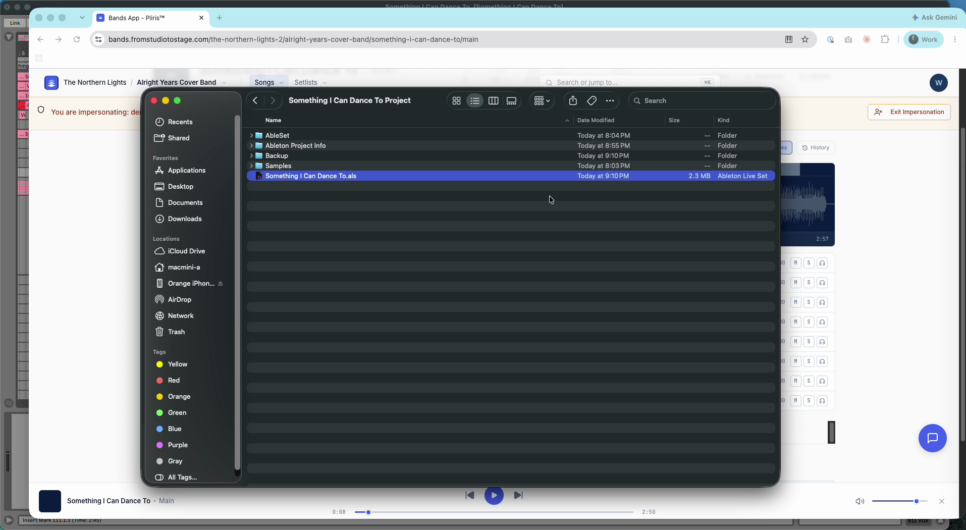 The .als file inside the Ableton project folder.
