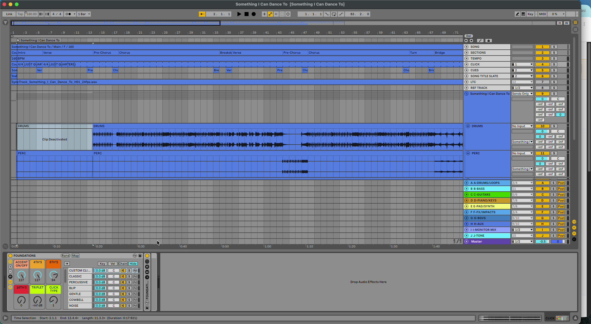 The re-exported song in Ableton Live.