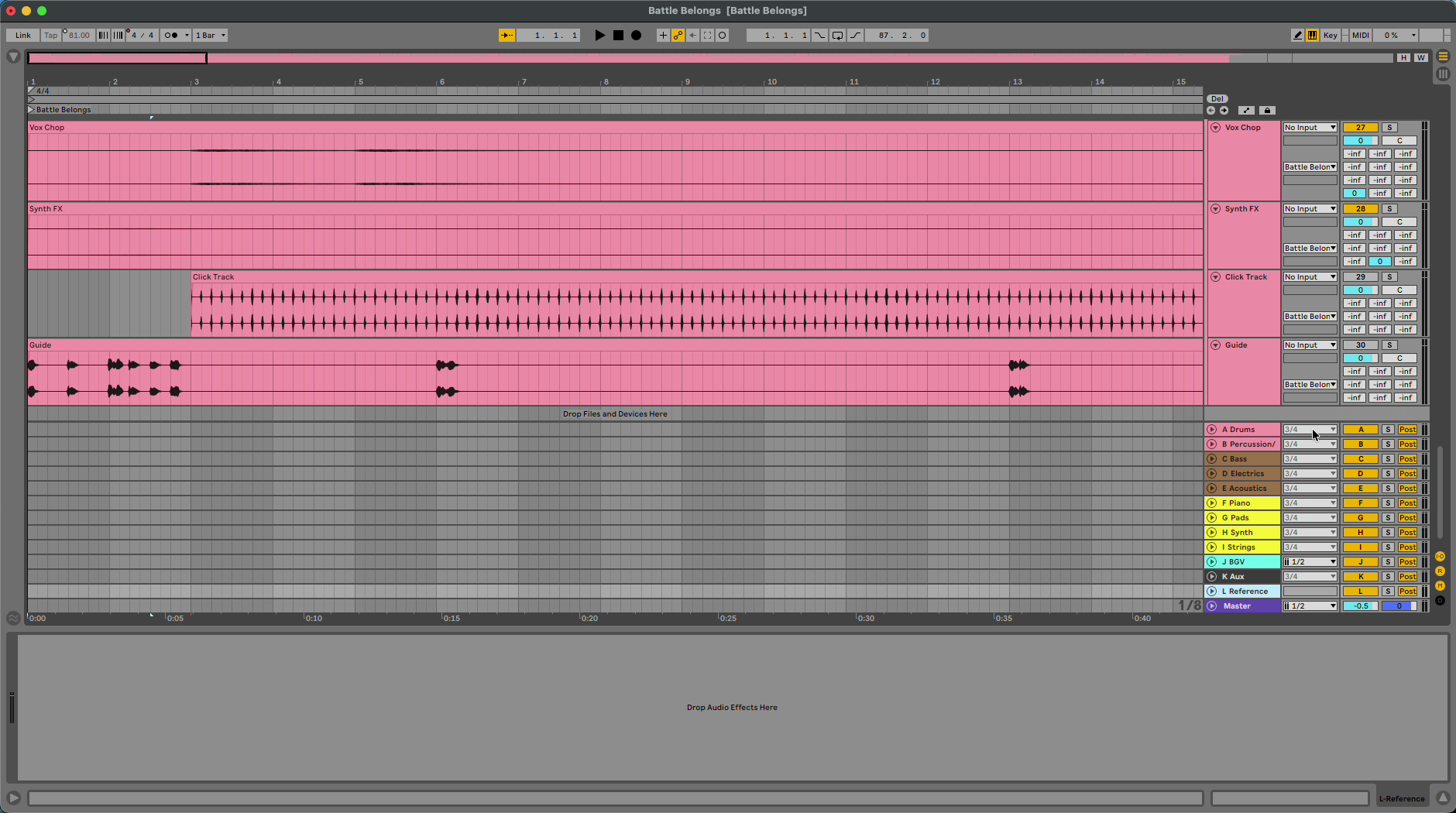 Return tracks and outputs in the exported Live set.
